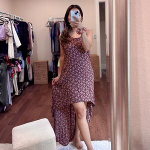 Floral Sleeveless High-Low Dress